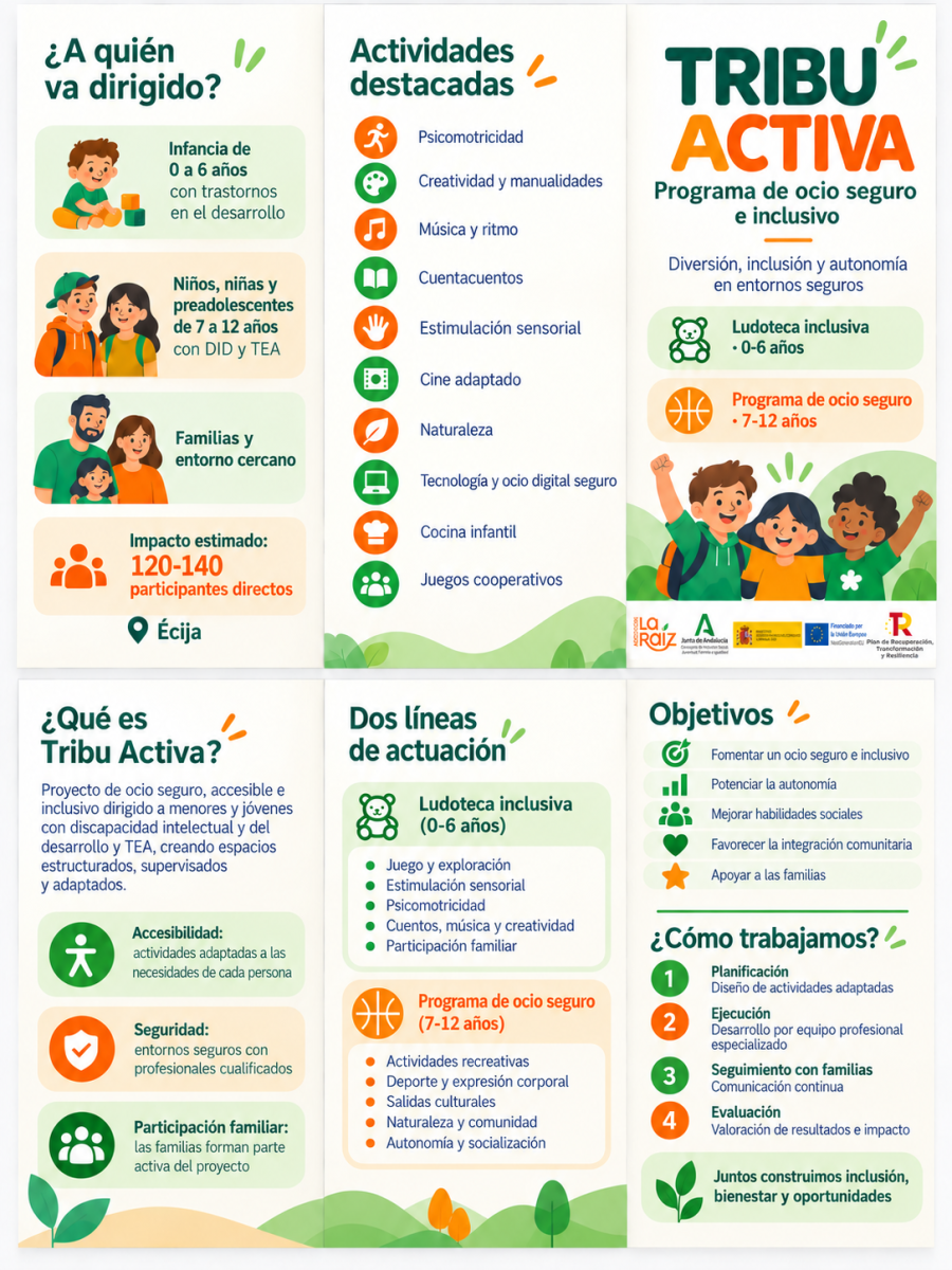 Folleto del programa Tribu Activa - Programa de ocio seguro e inclusivo