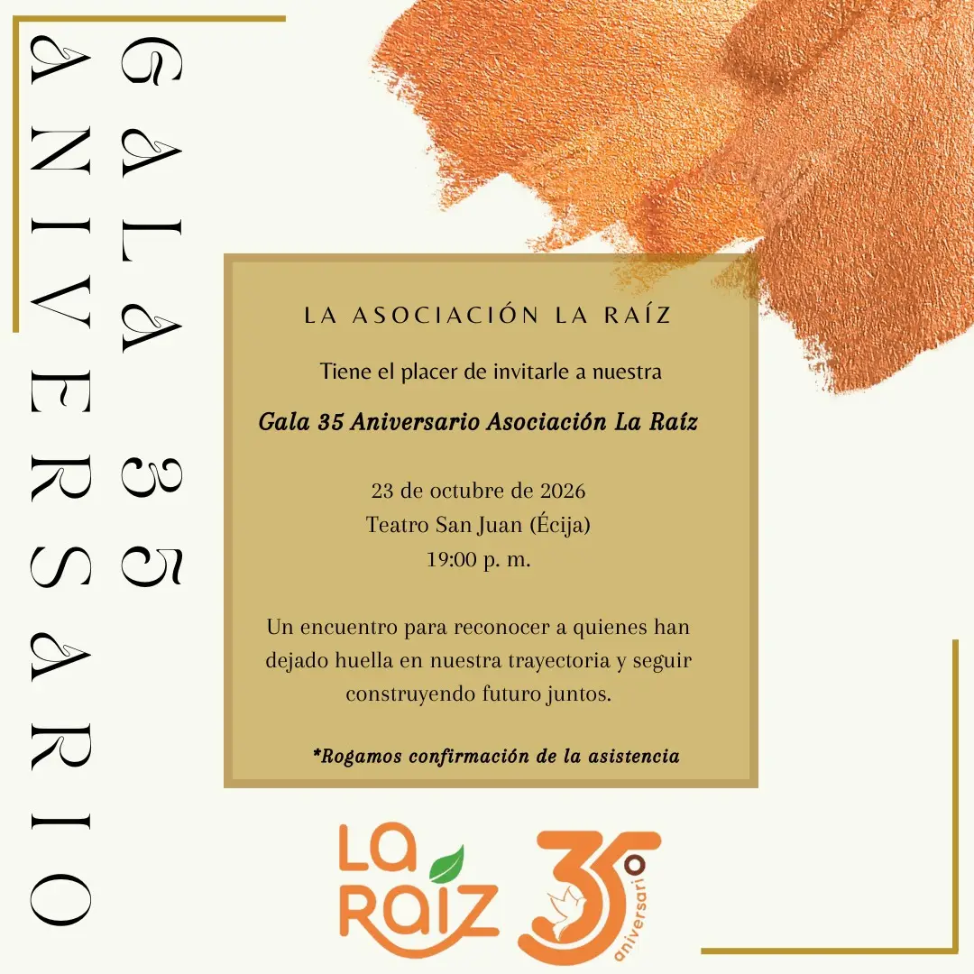 Invitación Gala 35 Aniversario Asociación La Raíz