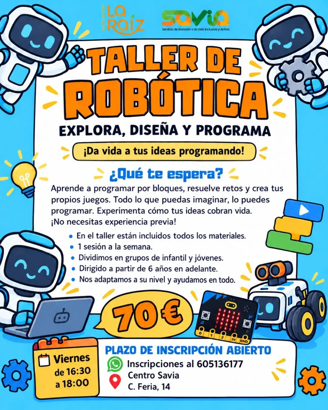 Taller de robótica y programación en Centro Savia